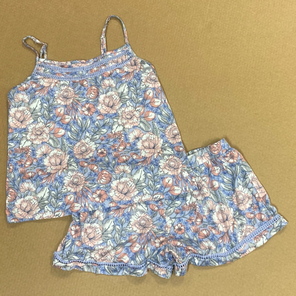 Lucky Brand Floral Pajama Set - Blue and Pink